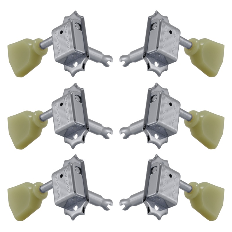 grover-133ck-deluxe-133-series-machine-head-set-3-a-side-with-plastic-keystones-chrome Grover 133CK Deluxe 133 Series Machine Head Set 3 a Side with Plastic Keystones - Chrome