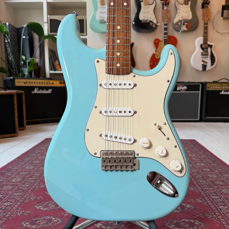 1980-s-esp-s-style-electric-guitar-headstock-repair-sonic-blue-preowned 1980's ESP S- Style Electric Guitar Headstock Repair - Sonic Blue - Preowned