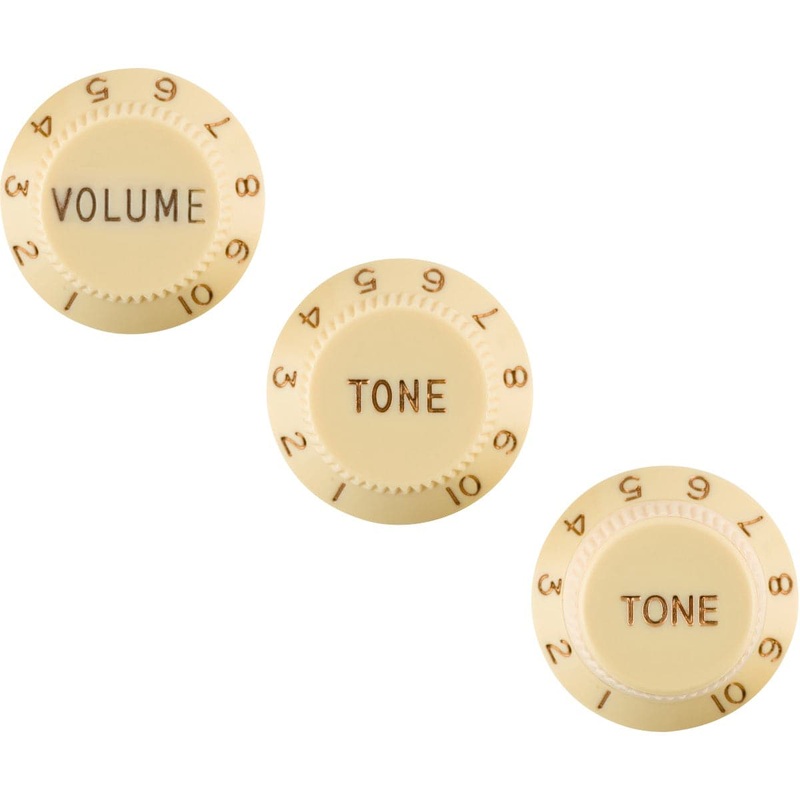 fender-original-stratocaster-control-knob-set-aged-white-3-pack-left-handed-0991369002 Fender Original Stratocaster Control Knob Set - Aged White - 3 Pack - Left Handed (0991369002)