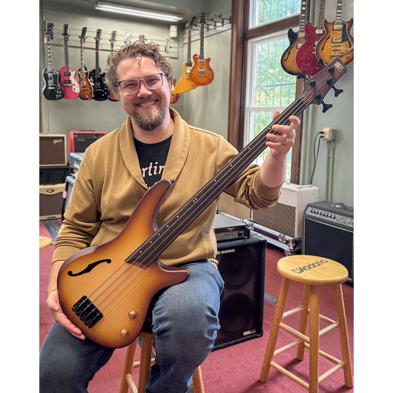 ibanez-srh500f-fretless-semi-hollow-electric-bass-natural-browned-burst-flat Ibanez SRH500F Fretless Semi-Hollow Electric Bass, Natural Browned Burst Flat