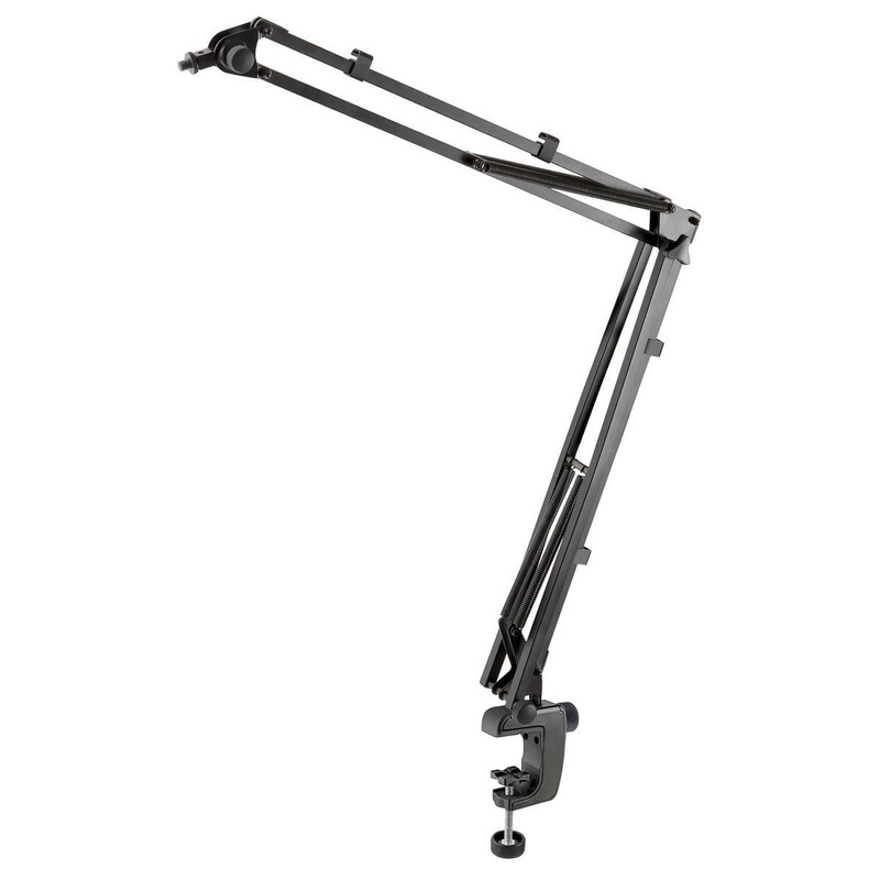k-m-23840-tabletop-or-desktop-broadcast-microphone-boom-arm K&M 23840 Tabletop or Desktop Broadcast Microphone Boom Arm