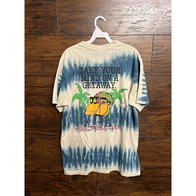 y2k-gotcha-surf-t-shirt-take-your-mind-on-a-getaway-tee-m-cream Y2K Gotcha Surf T-shirt Take Your Mind on a Getaway Tee - M Cream