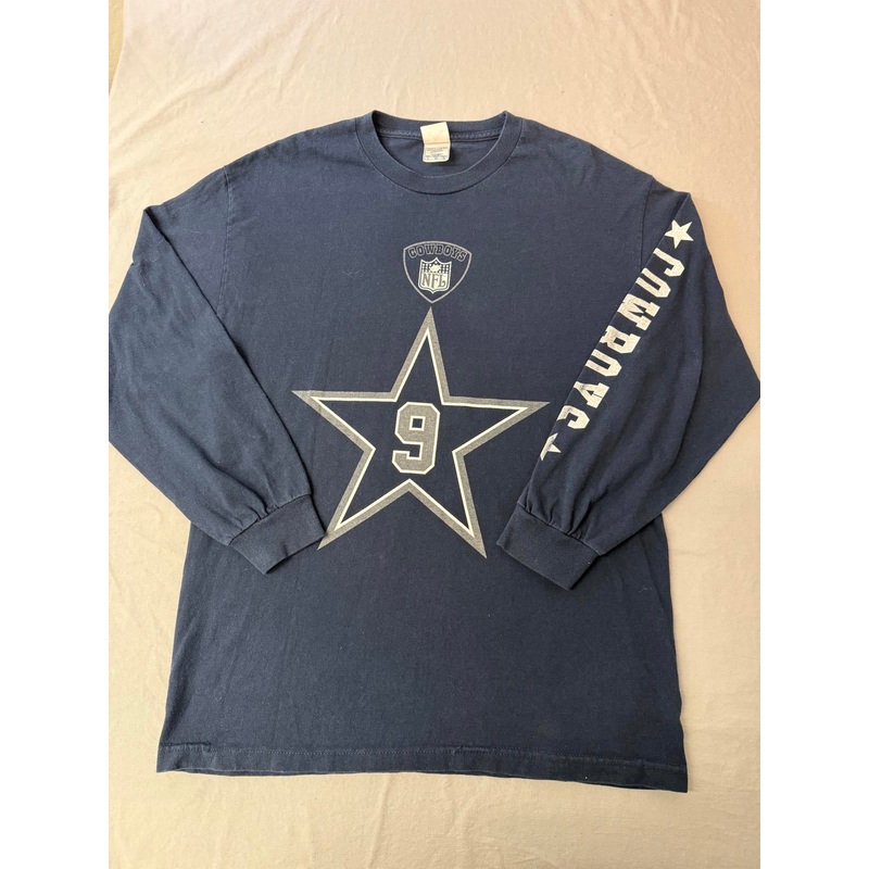 y2k-nfl-cowboys-9-tony-romo-jersey-long-sleeve-tee-l-blue Y2K NFL Cowboys #9 Tony Romo Jersey Long Sleeve Tee L Blue