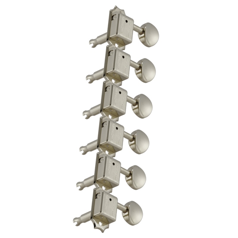 grover-133n6-deluxe-vintage-machine-heads-with-metal-buttons-6-in-line-nickel Grover 133N6 Deluxe Vintage Machine Heads with Metal Buttons - 6 in Line - Nickel