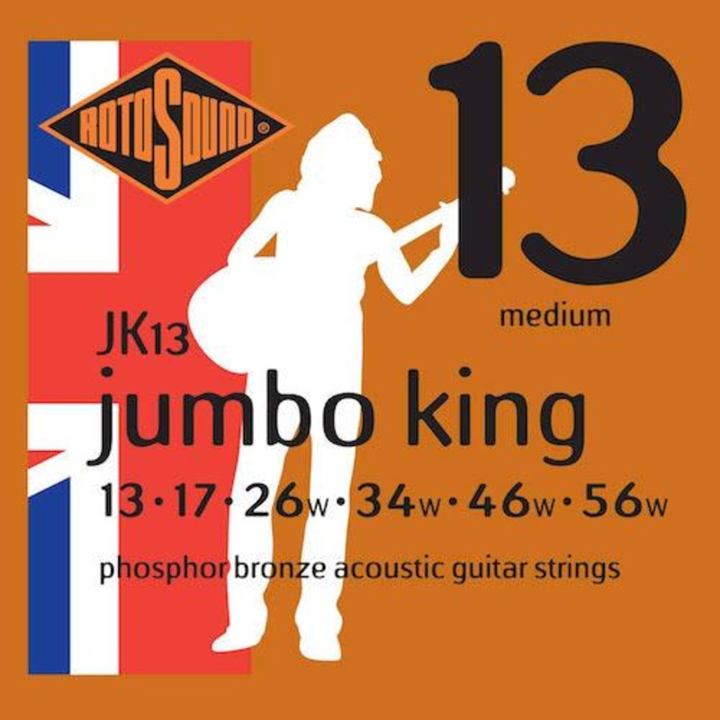 rotosound-jk-13-jumbo-king-92-8-phosphor-bronze-medium-acoustic-guitar-strings-013-056 RotoSound JK-13 Jumbo King 92/8 Phosphor Bronze Medium Acoustic Guitar Strings .013 -.056