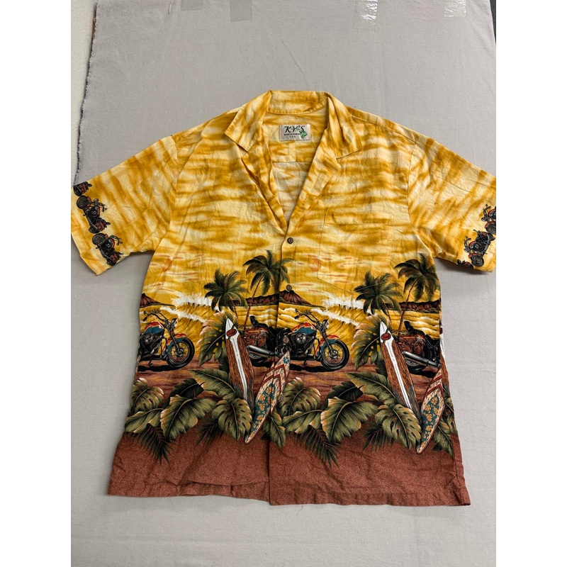 ky-s-hawaiian-shirt-mens-biker-motorcycle-made-in-hawaii-orange KY's Hawaiian Shirt Mens - Biker / Motorcycle Made in Hawaii Orange