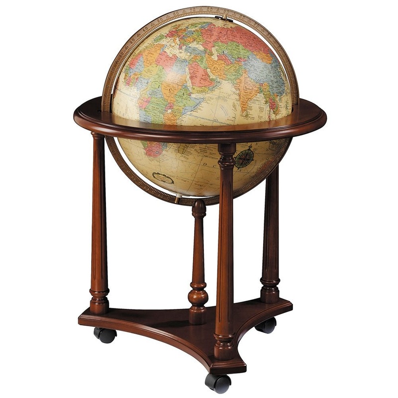 replogle-16-lafayette-off-white-floor-standing-antique-ocean-illuminated-globe Replogle 16" LAFAYETTE OFF-WHITE Floor Standing Antique Ocean Illuminated Globe