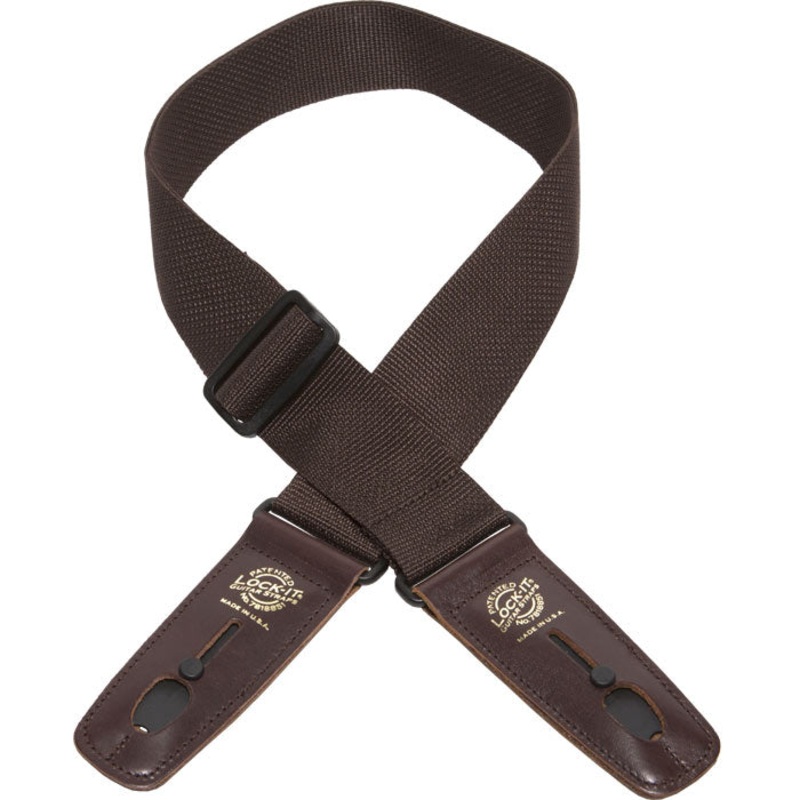 lock-it-poly-pro-series-guitar-strap-brown LOCK-IT Poly Pro Series Guitar Strap Brown