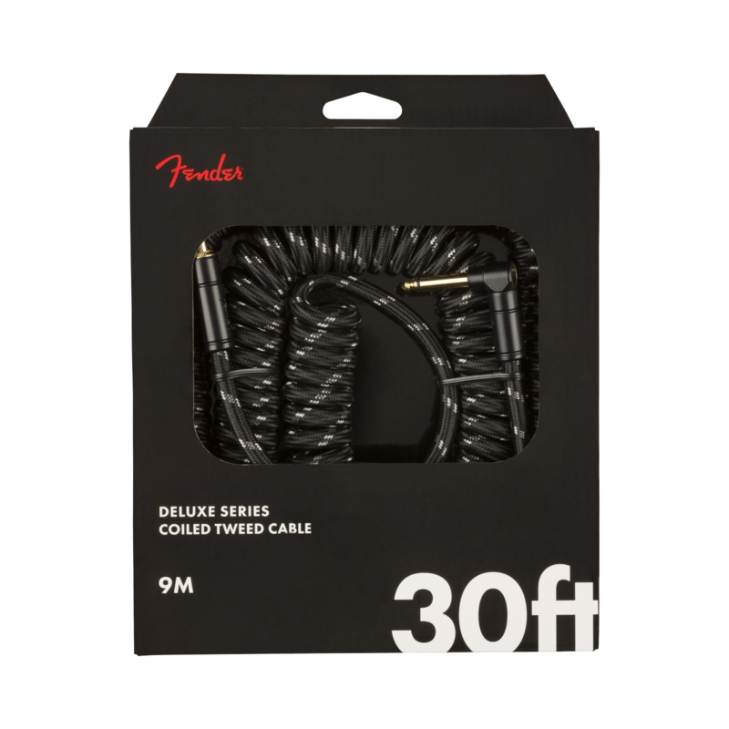 fender-deluxe-series-coil-instrument-cable-black-tweed Fender Deluxe Series Coil Instrument Cable, Black Tweed