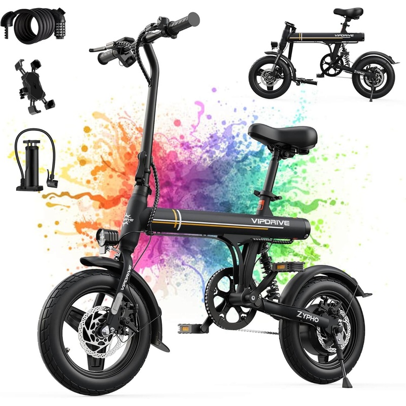 vipdrive-zypho-350w-14-folding-city-electric-bike-black Vipdrive ZYPHO 350W 14 Folding City Electric Bike Black