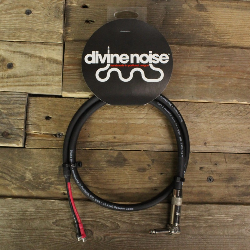 divine-noise-combo-amp-speaker-cable-3-with-right-angle-end-black Divine Noise Combo Amp Speaker Cable 3' with Right Angle End - Black