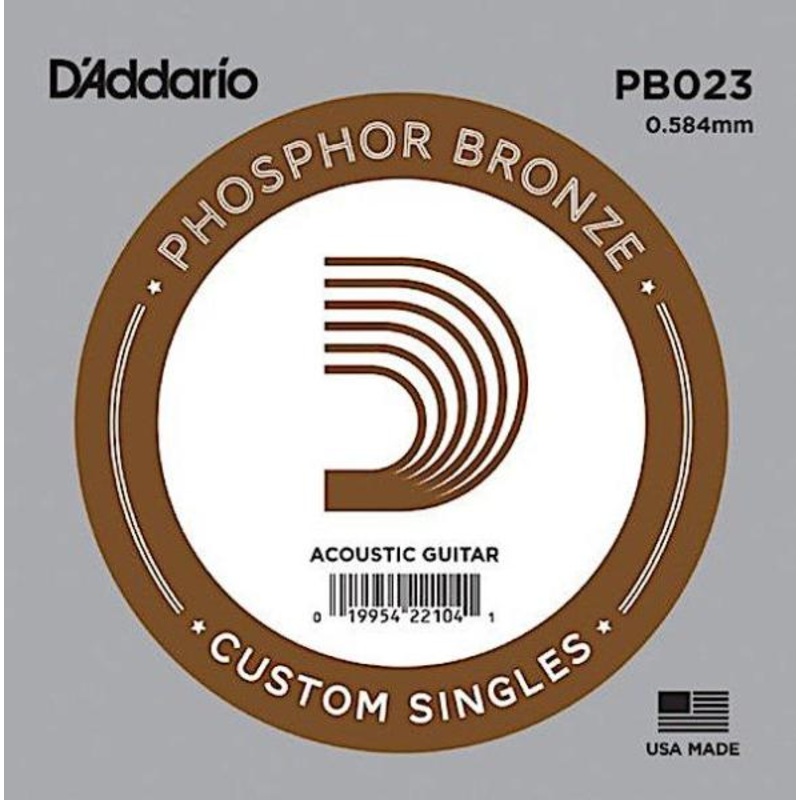 d-addario-pb023-phosphor-bronze-acoustic-guitar-single-string-023 D'Addario PB023 Phosphor Bronze Acoustic Guitar Single String .023
