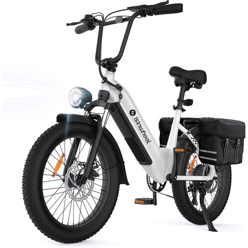 isinwheel-u8-1000w-48v-electric-bike-white Isinwheel U8 1000W 48V Electric Bike White