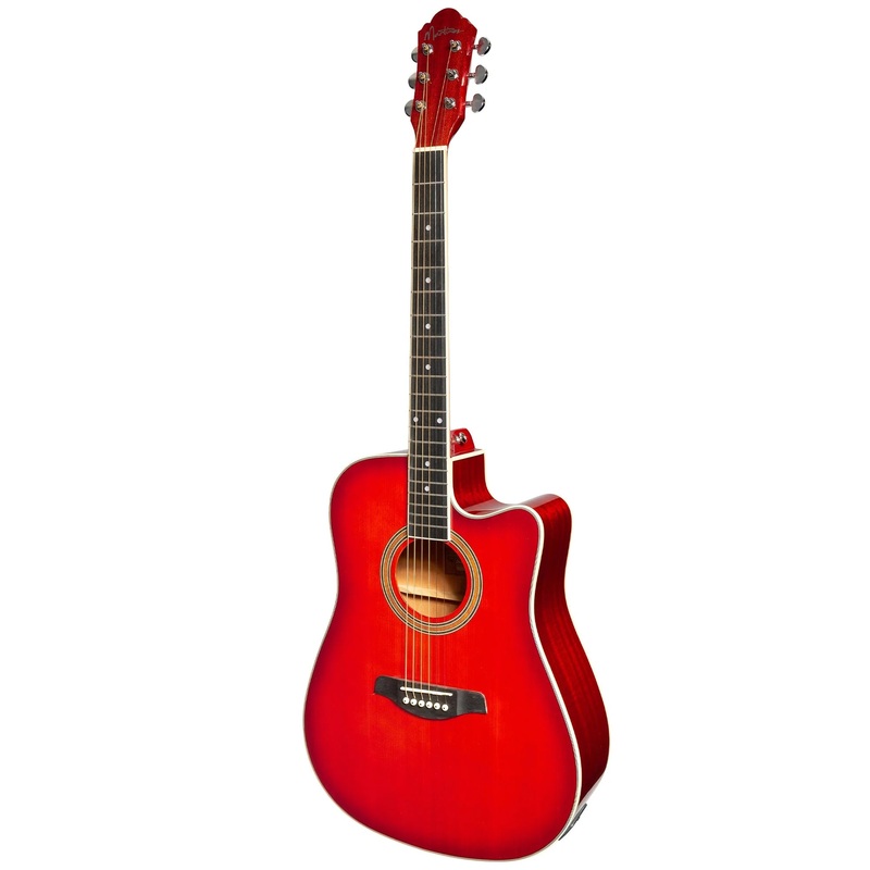 martinez-dreadnought-acoustic-electric-guitar-w-cutaway-tuner-gloss-red-burst Martinez Dreadnought Acoustic Electric Guitar w/ Cutaway + Tuner - Gloss Red Burst