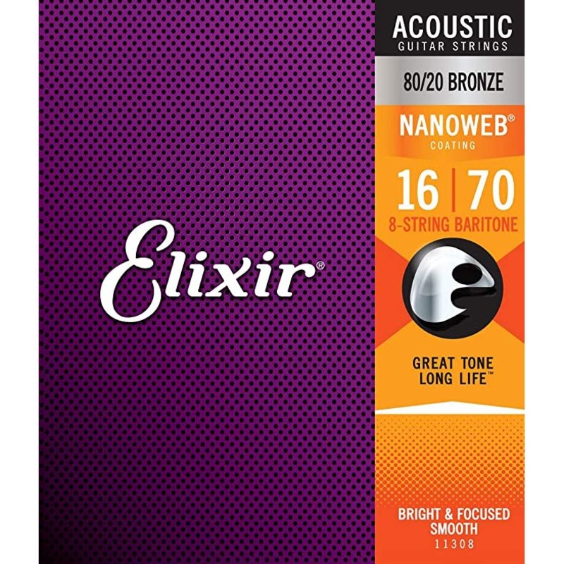 elixir-80-20-bronze-8-string-baritone Elixir 80/20 Bronze 8-String Baritone