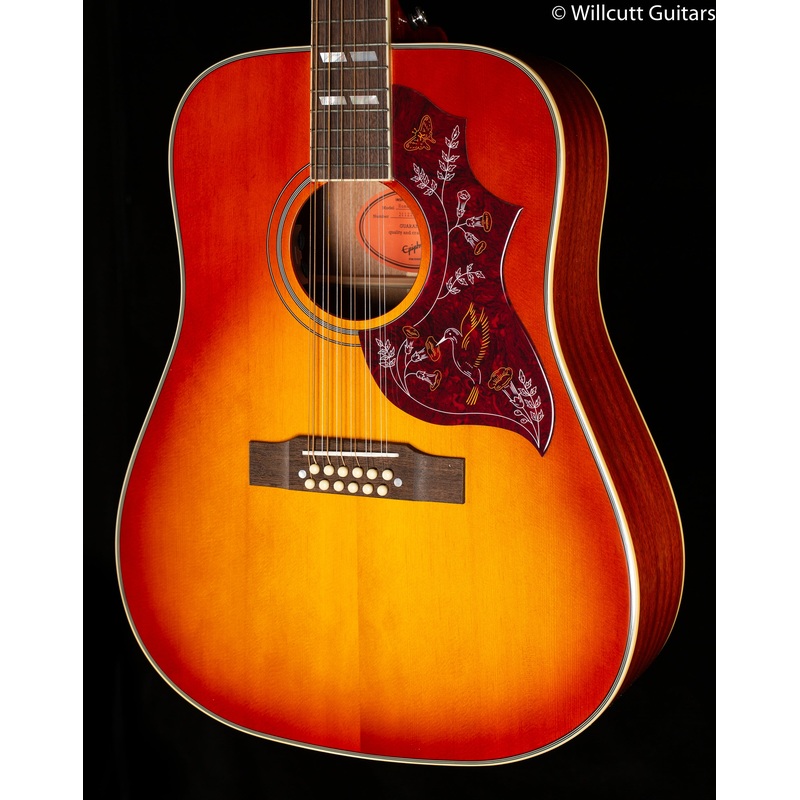epiphone-hummingbird-12-string-all-solid-wood-fishman-sonitone-aged-cherry-sunburst-gloss-101 Epiphone Hummingbird 12-String All Solid Wood Fishman Sonitone Aged Cherry Sunburst Gloss (101)