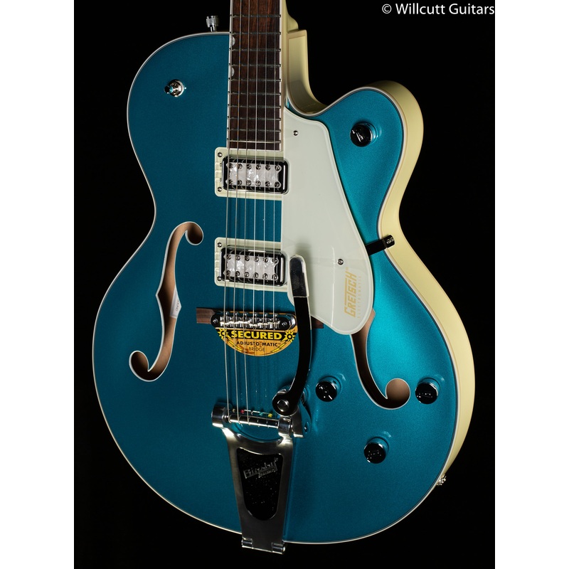 gretsch-g5410t-limited-edition-electromatic-tri-five-hollow-body-single-cut-with-bigsby-rosewood-fingerboard-two-tone-ocean-turquoise-vintage-white Gretsch G5410T Limited Edition Electromatic Tri-Five Hollow Body Single-Cut with Bigsby Rosewood Fingerboard Two-Tone Ocean Turquoise/Vintage White