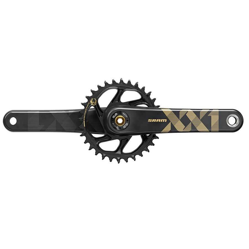sram-xx1-eagle-dub-crankset-chainline-52mm-drivetrain-spacing-boost-gold SRAM XX1 Eagle Dub Crankset, Chainline: 52mm, Drivetrain Spacing: Boost Gold