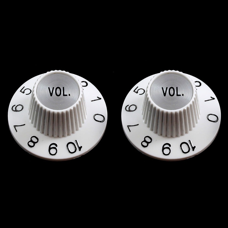 allparts-witch-hat-volume-knobs-2-pcs-white Allparts Witch Hat Volume Knobs (2 pcs)- White