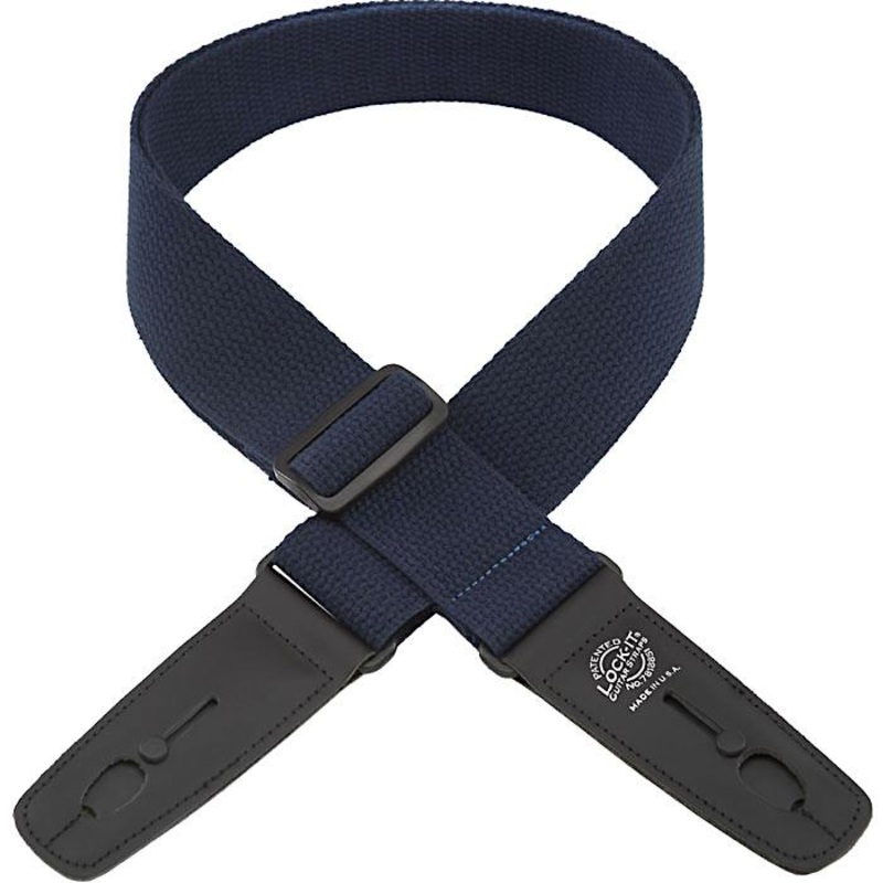 lock-it-2-cotton-navy-blue-locking-guitar-strap Lock-It 2" Cotton Navy Blue Locking Guitar Strap