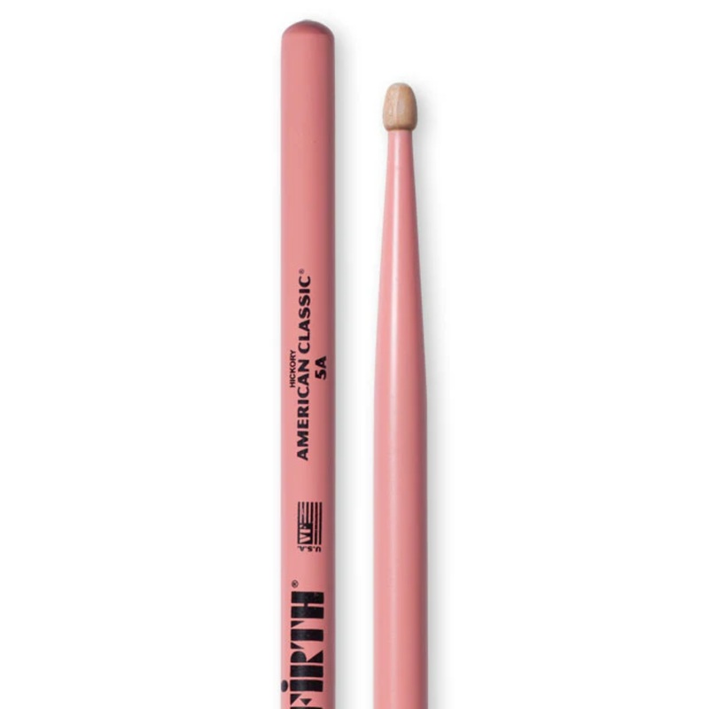 vic-firth-american-classic-drum-sticks-wood-tip-5a-w-pink-finish Vic Firth American Classic Drum Sticks Wood Tip 5A w/Pink Finish