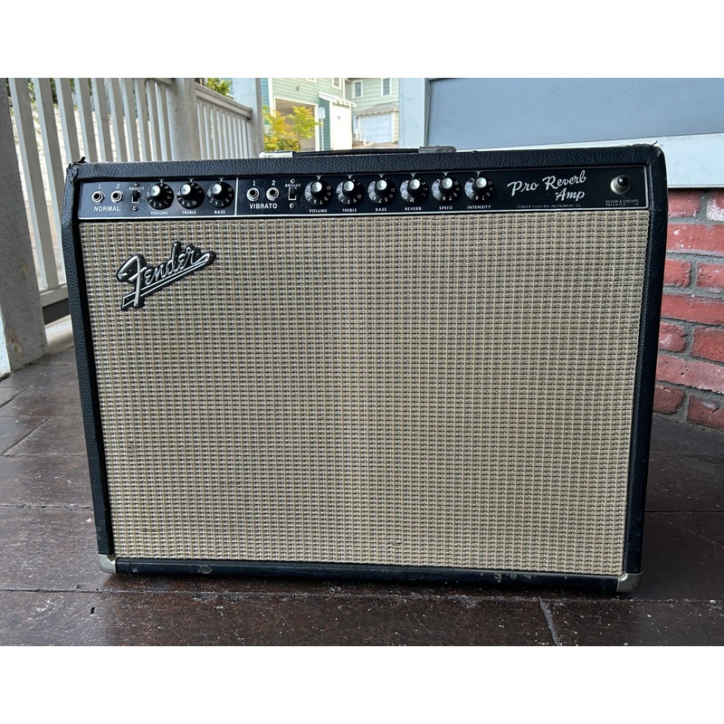 1973-fender-pro-reverb-with-red-coat-speakers 1973 Fender Pro Reverb with Red Coat Speakers