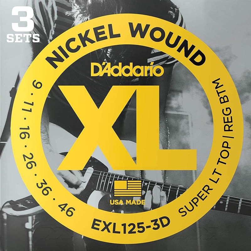 d-addario-exl125-3d-xl-electric-guitar-strings-light-top-reg-bottom-9-46-3-pack D'Addario EXL125-3D XL Electric Guitar Strings - Light Top / Reg Bottom 9-46 - 3 Pack