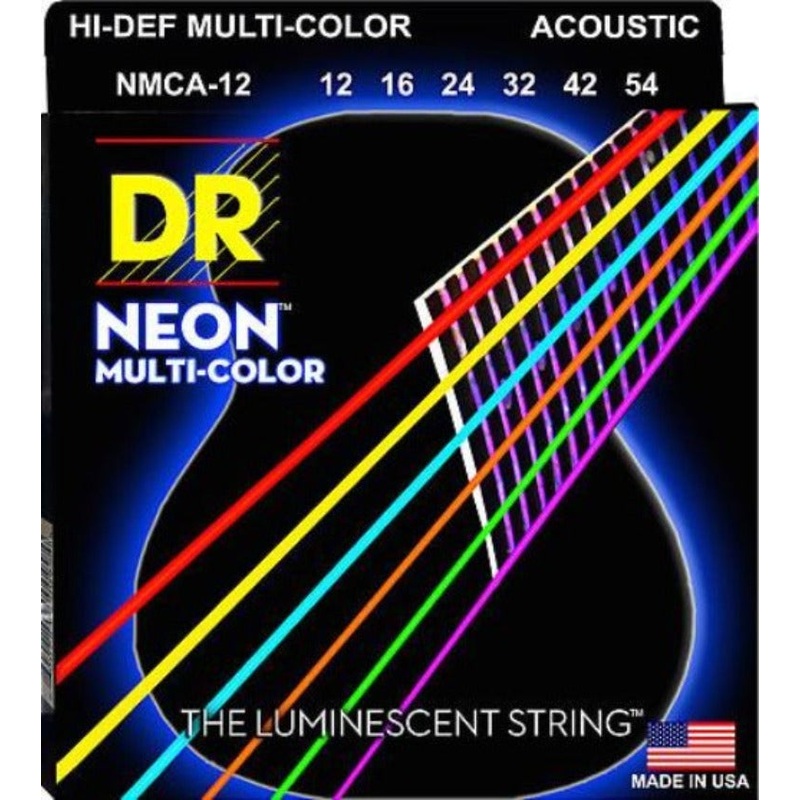 dr-strings-nmca-12-neon-hi-def-multicolor-acoustic-guitar-strings-012-054 DR Strings NMCA-12 Neon Hi-Def Multicolor Acoustic Guitar Strings .012 -.054