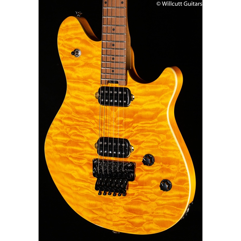 evh-wolfgang-wg-standard-qm-transparent-amber-baked-maple-fingerboard EVH Wolfgang WG Standard QM Transparent Amber Baked Maple Fingerboard