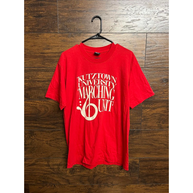 vtg-kutztown-university-marching-unit-t-shirt-kumu-tee-l-red VTG Kutztown University Marching Unit T-shirt KUMU Tee - L Red
