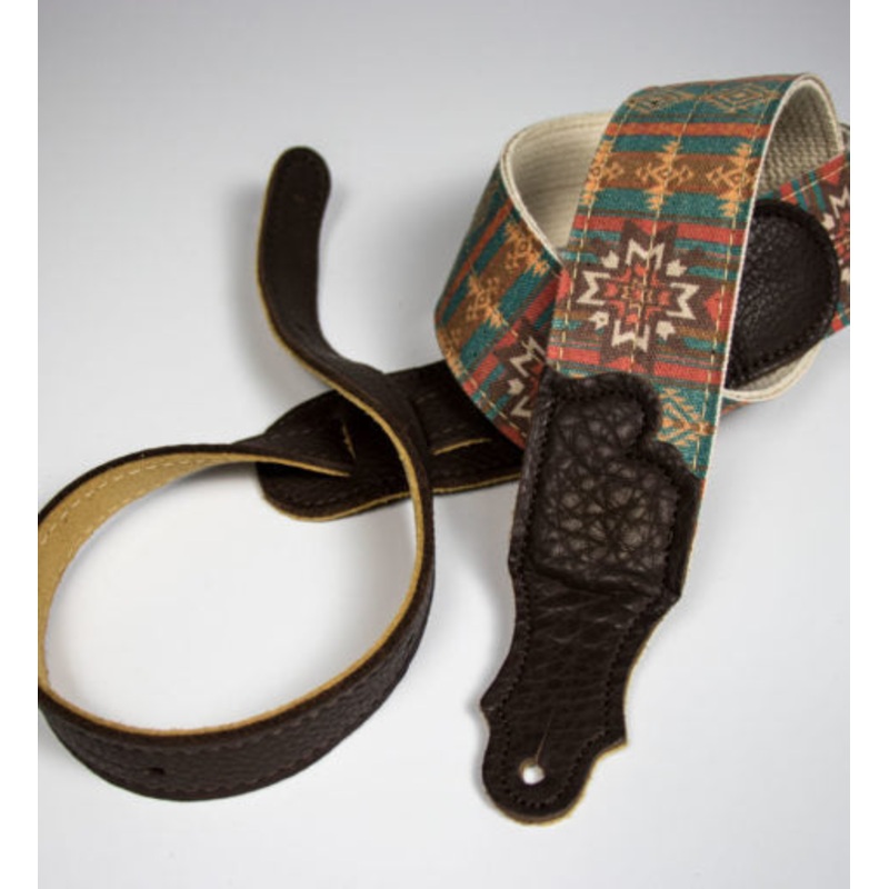franklin-straps-cd1-t-ch-2-turquoise-old-aztec-graphic-strap-natural-cotton-made-in-usa Franklin Straps CD1-T-CH 2" Turquoise Old Aztec Graphic Strap/Natural Cotton, Made in USA