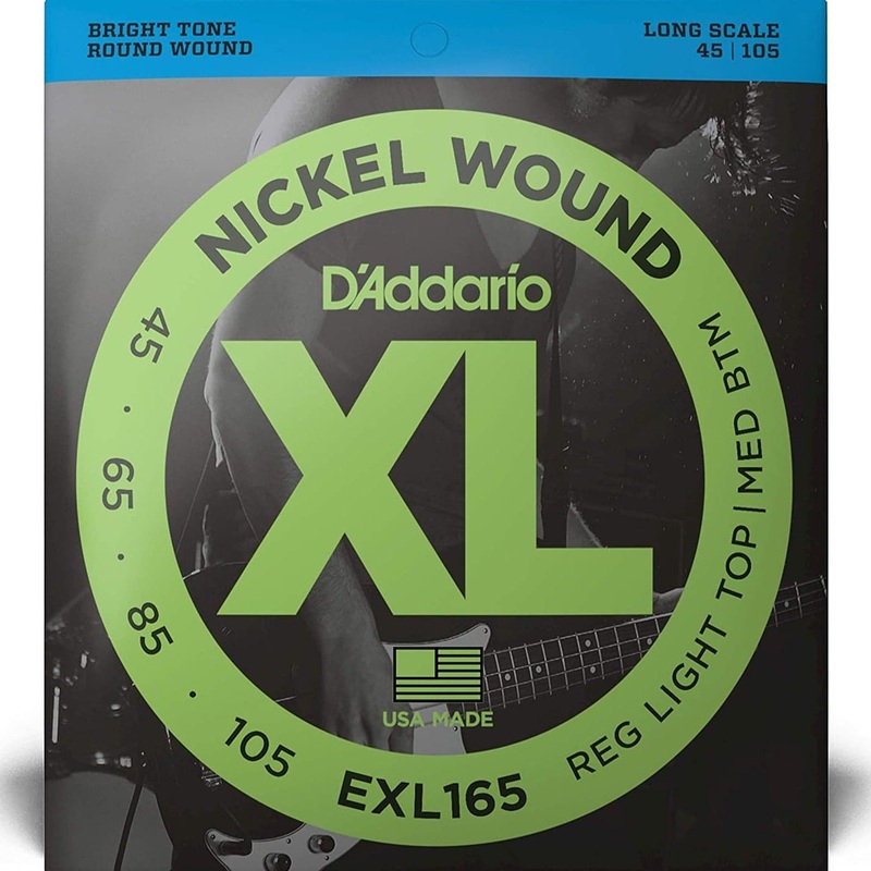 d-addario-exl165-xl-bass-guitar-strings-light-top-med-bottom-45-105 D'Addario EXL165 XL Bass Guitar Strings Light Top - Med Bottom 45-105