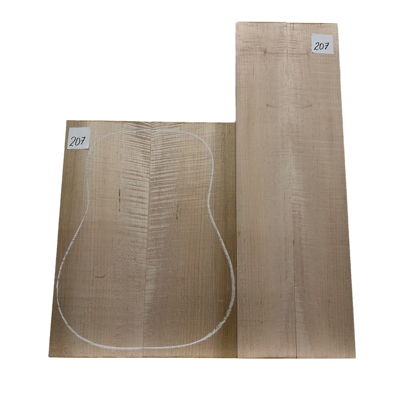 flame-hard-maple-dreadnought-guitar-back-and-side-set-207 Flame Hard Maple Dreadnought Guitar Back and Side Set #207