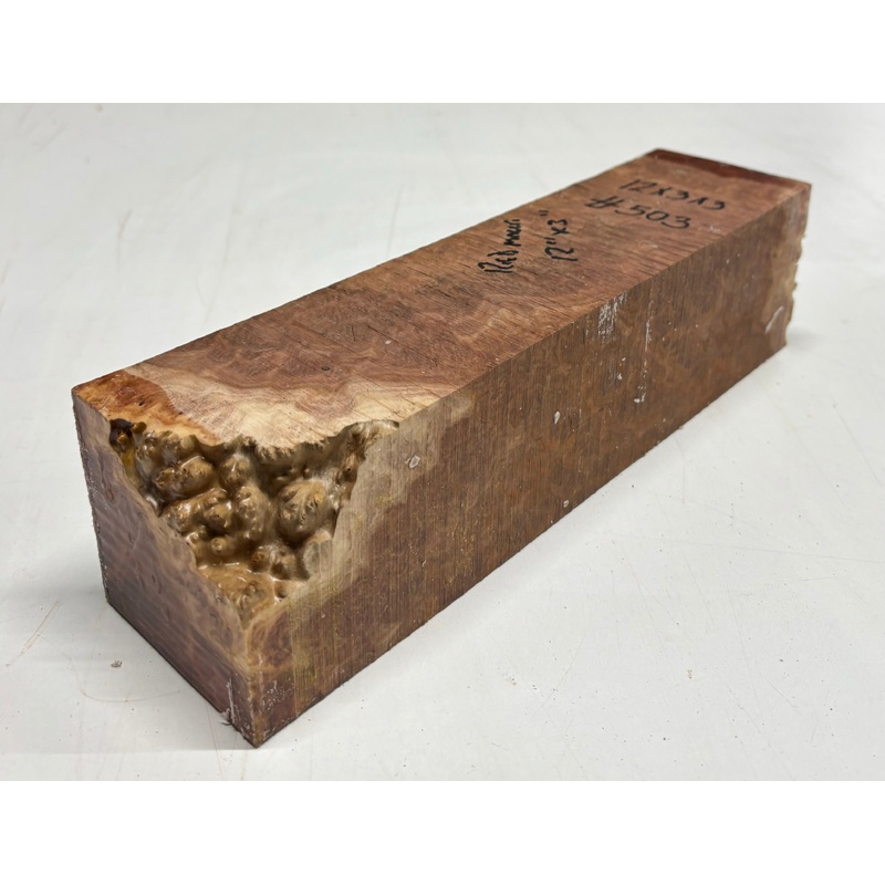 australian-red-mallee-pepper-mill-blank-12-x-3-x-3-503 Australian Red Mallee Pepper Mill Blank 12" x 3" x 3" #503