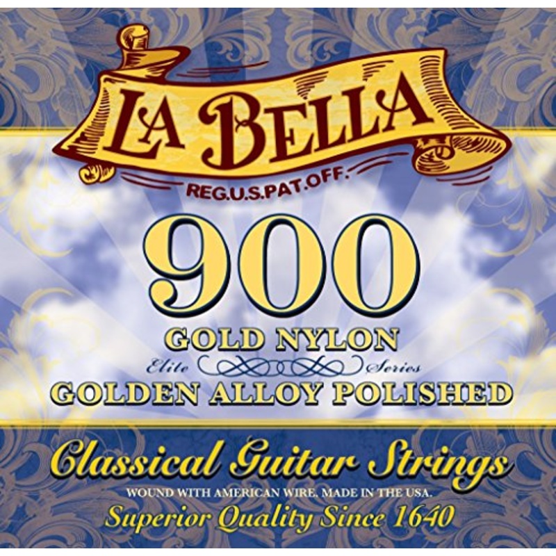 la-bella-900-elite-gold-nylon-polished-golden-alloy La Bella 900 Elite - Gold Nylon, Polished Golden Alloy