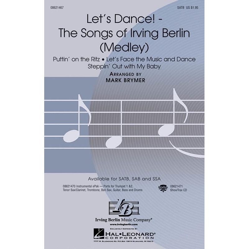 let-s-dance-the-songs-of-irving-berlin-medley-irving-berlin-arr-mark-brymer-choral-showtrax-cd Let's Dance! - The Songs of Irving Berlin (Medley), Irving Berlin Arr. Mark Brymer Choral Showtrax CD