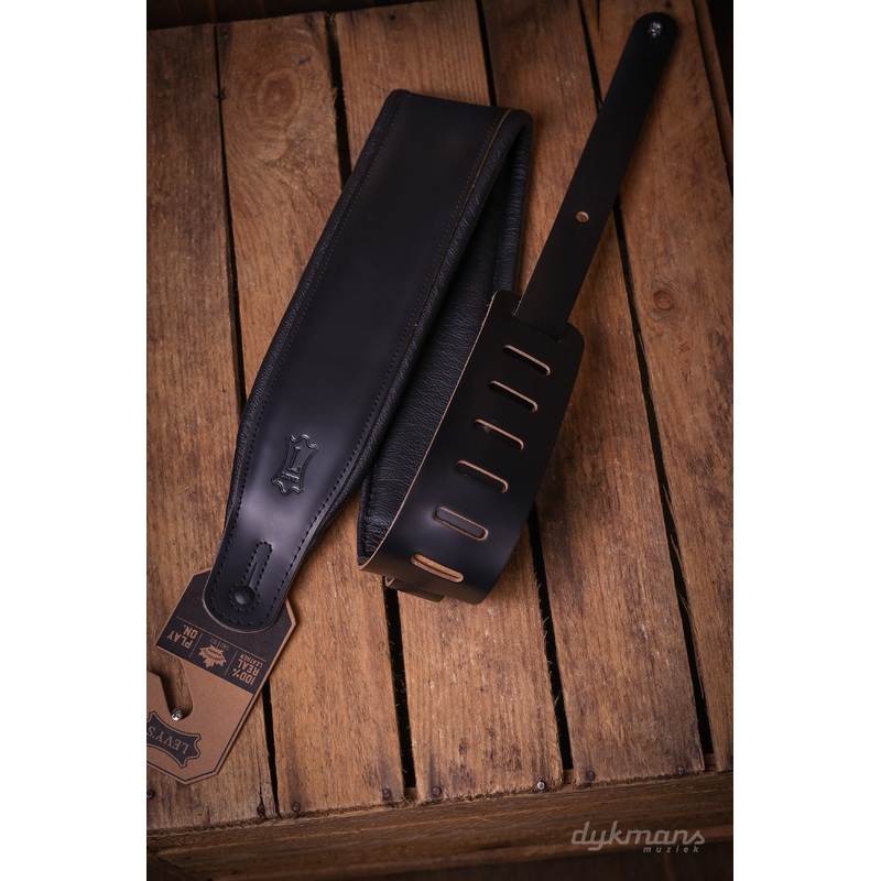 levy-s-6-4-cm-wide-genuine-leather-guitar-strap-black Levy's 6,4 cm Wide Genuine Leather Guitar Strap - Black