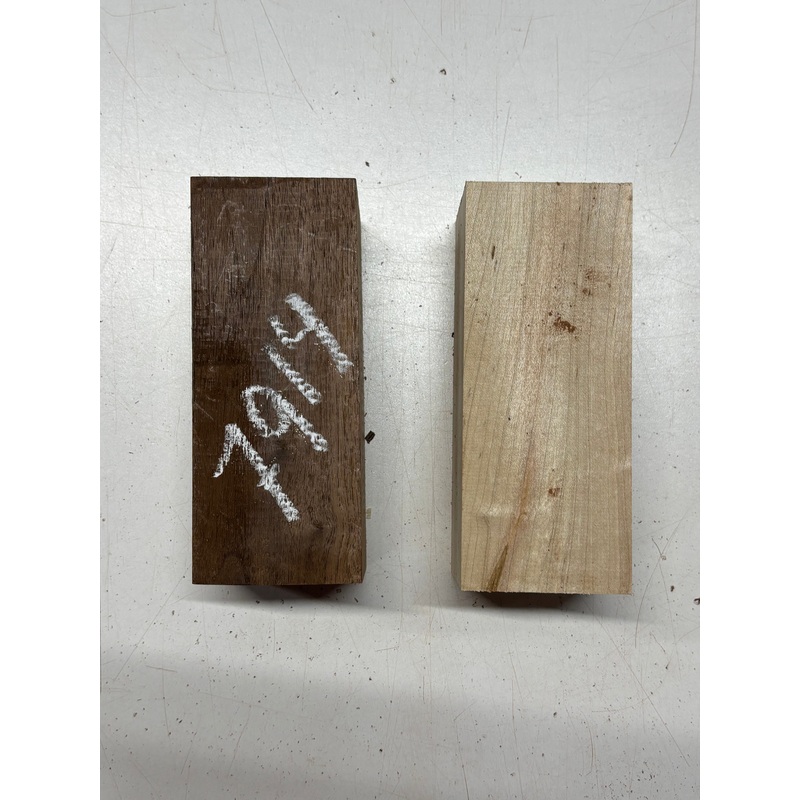 2-pack-2-species-ambrosia-maple-black-walnut-turning-wood-blanks-6-x-2-1-2-x-2-1-2-7914 2 Pack 2 Species Ambrosia Maple + Black Walnut Turning Wood Blanks 6" x 2-1/2" x 2-1/2" #7914