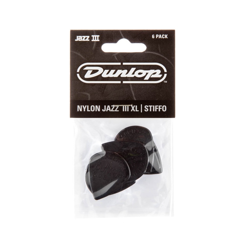 jim-dunlop-47pxls-nylon-jazz-iii-xl-guitar-picks-black-stiffo-6-pack Jim Dunlop 47PXLS Nylon Jazz III XL Guitar Picks, Black Stiffo, 6-Pack