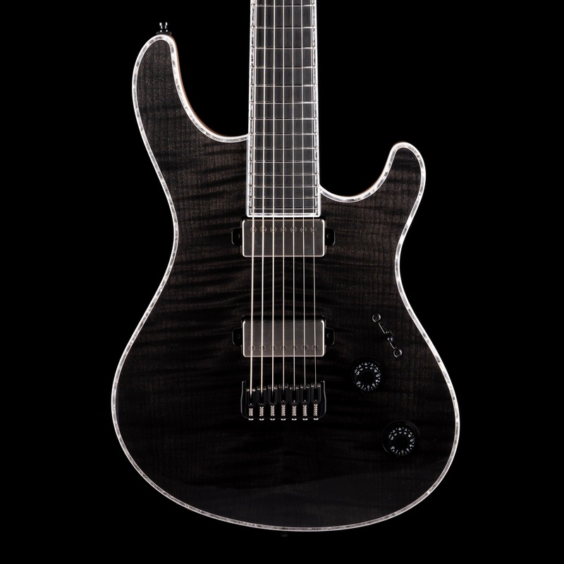mayones-regius-core-b27-7-string-baritone-27-scale-trans-gloss-black-with-case Mayones Regius Core B27 7 String Baritone 27" Scale Trans Gloss Black with Case