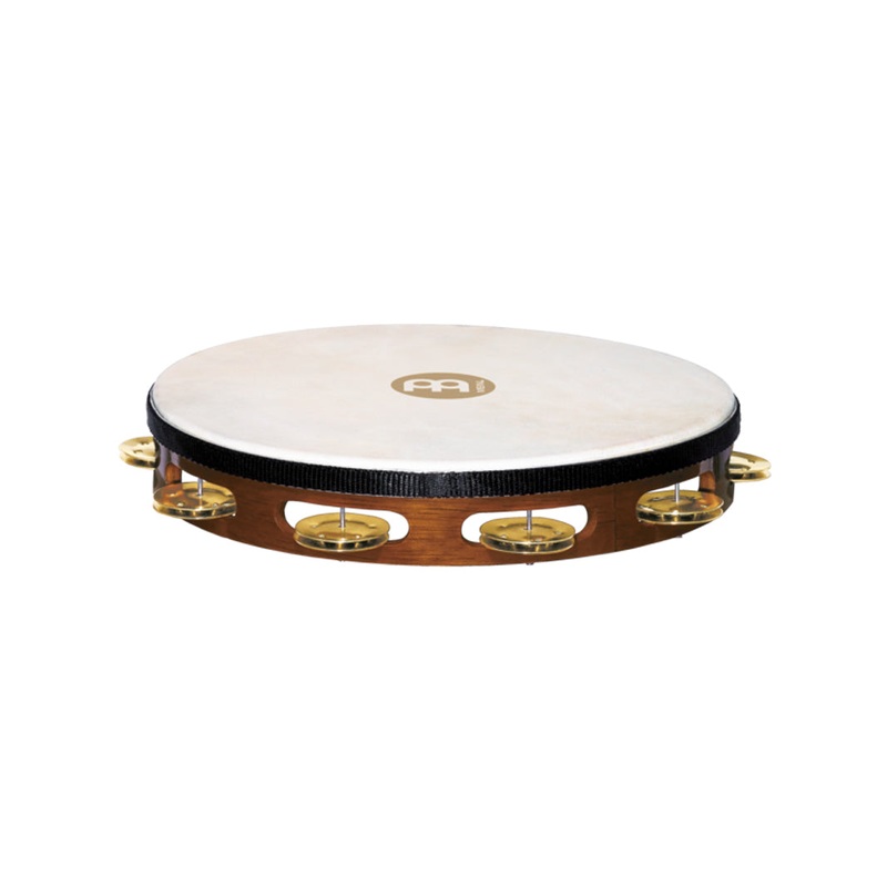meinl-percussion-tah1b-ab-traditional-goat-skin-wood-tambourine-brass-jingles-african-brown MEINL Percussion TAH1B-AB Traditional Goat-Skin Wood Tambourine, Brass Jingles, African Brown