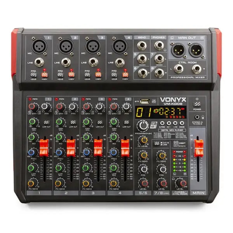 vonyx-vm-kg08-8ch-music-mixer-bt-mp3-usb-dsp-record VONYX VM-KG08 8CH MUSIC MIXER BT/MP3/USB/DSP RECORD