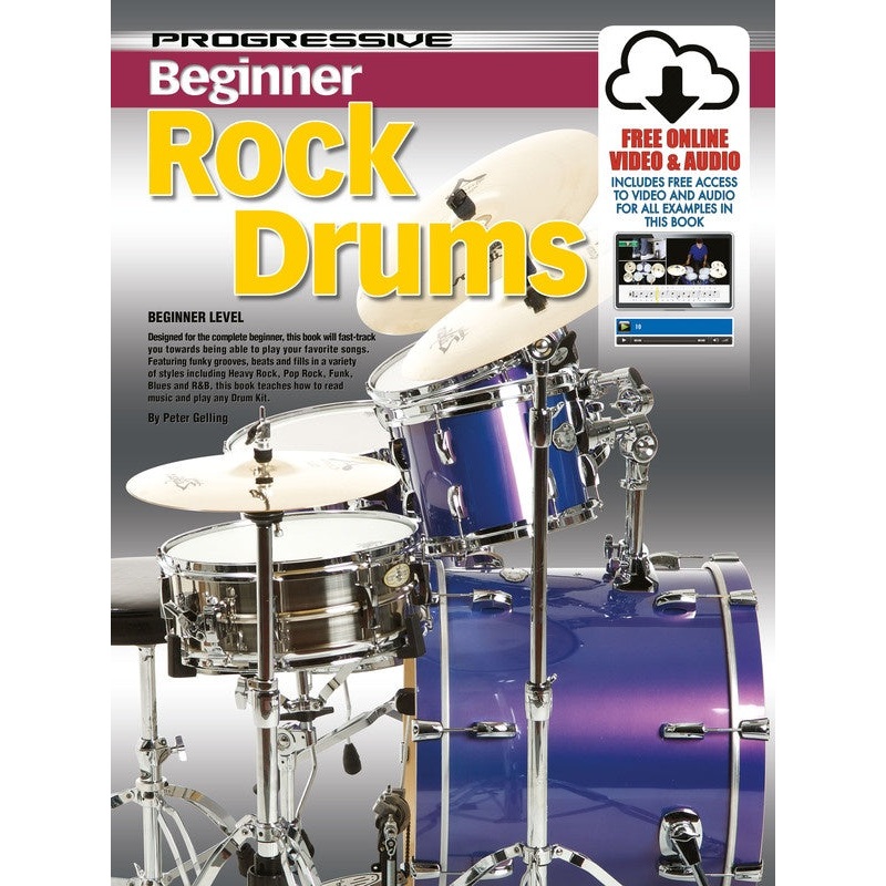 progressive-beginner-rock-drums-book-online-media Progressive Beginner Rock Drums Book/Online Media