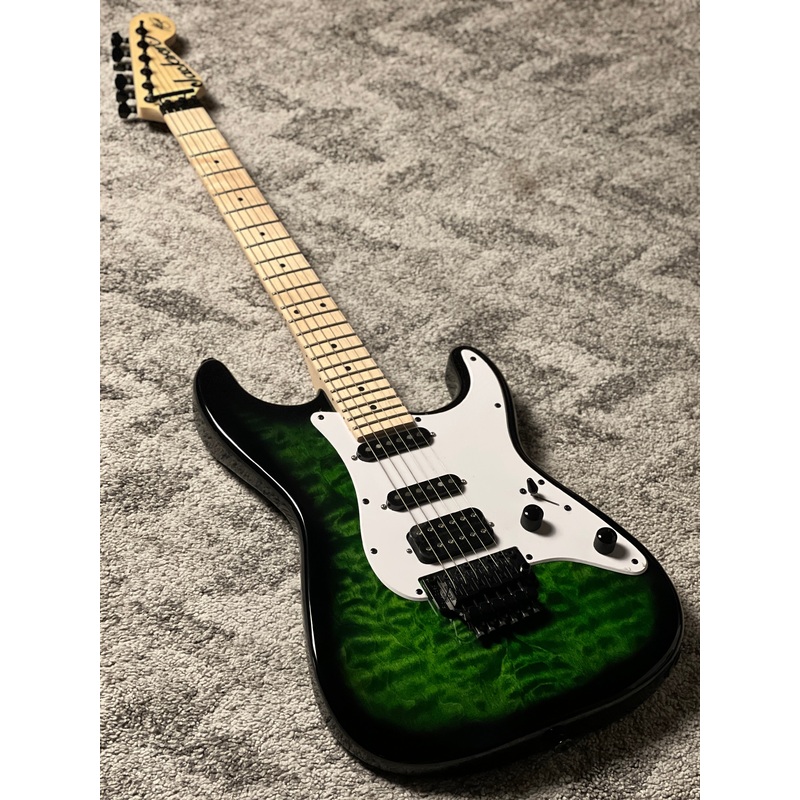 jackson-adrian-smith-sdxq-with-maple-fb-in-transparent-green-burst Jackson Adrian Smith SDXQ with Maple FB in Transparent Green Burst