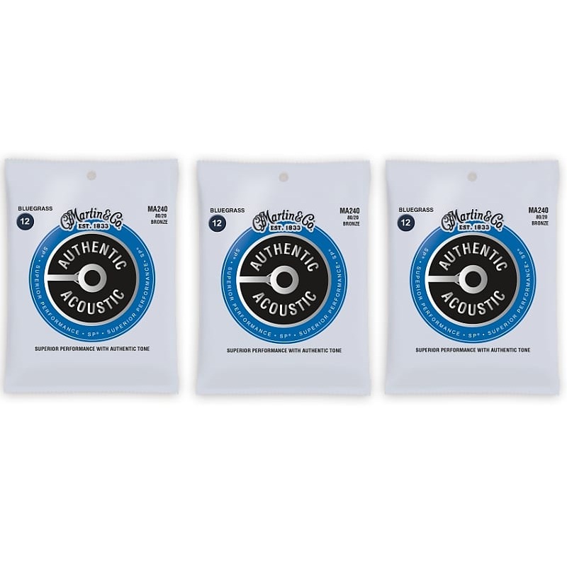 martin-ma240-authentic-acoustic-sp-strings-80-20-bronze-bluegrass-3-pack Martin MA240 Authentic Acoustic SP Strings - 80/20 Bronze Bluegrass (3-Pack)