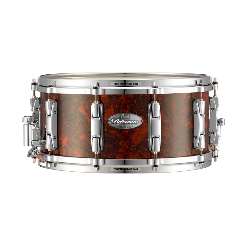 pearl-music-city-custom-13-x6-5-reference-series-snare-burnt-orange-abalone-rf1365s-c419 Pearl Music City Custom 13"x6.5" Reference Series Snare BURNT ORANGE ABALONE RF1365S/C419