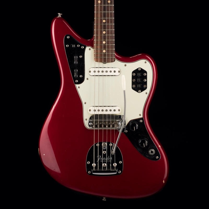 vintage-1963-jaguar-candy-apple-red-with-matching-headstock-with-ohsc Vintage 1963 Jaguar Candy Apple Red with Matching Headstock with OHSC