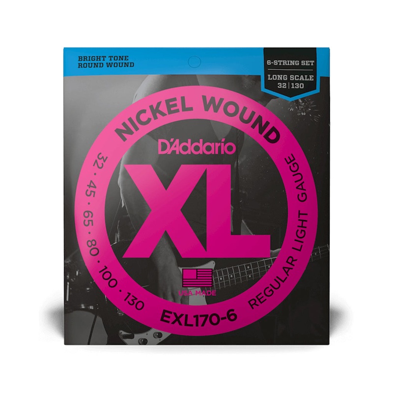 d-addario-exl170-6-nickel-wound-6-strings-bass-guitar-strings-light-32-130-long-scale D'Addario EXL170-6 Nickel Wound 6-Strings Bass Guitar Strings, Light, 32-130, Long Scale