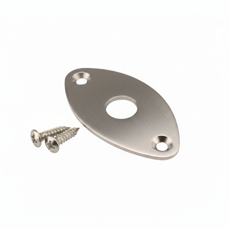 gotoh-oval-football-style-jack-plate-for-guitar-nickel-curved-with-screws Gotoh Oval Football Style Jack Plate for Guitar - Nickel Curved with screws