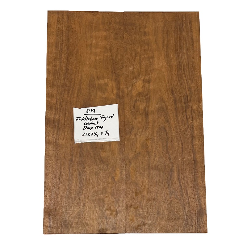 fiddleback-figured-walnut-drop-top-21-x-7-1-4-x-1-4-249 Fiddleback Figured Walnut Drop Top 21" x 7-1/4" x 1/4" #249